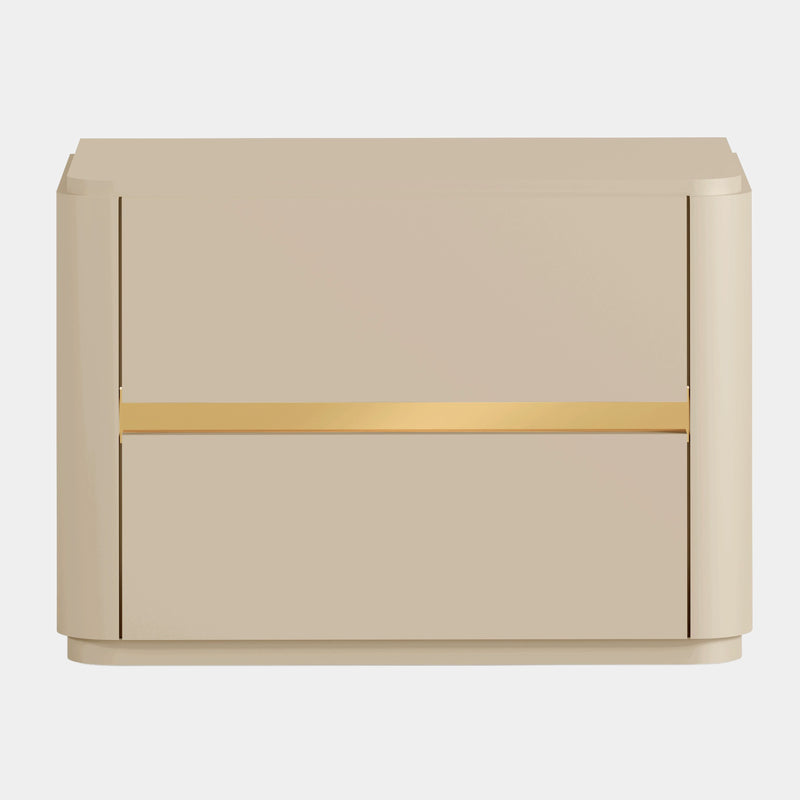 Alodia Bedside Table with Golden Detailing