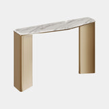 The Private Label Mirus Console Table: Aged Brass & Carrara Marble