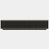 Amalfi Nero Marquina Marble TV Cabinet with Golden Detailing