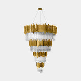 Opulent Gold and Crystal Chandelier