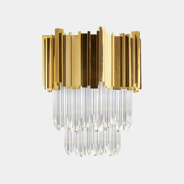 Ancona Grande Gold Plated Brass & Crystal Glass Wall Light