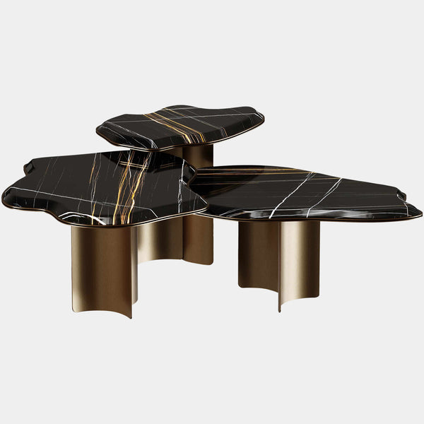 The Private Label Fusion Center Table with Sahara Noir Marble