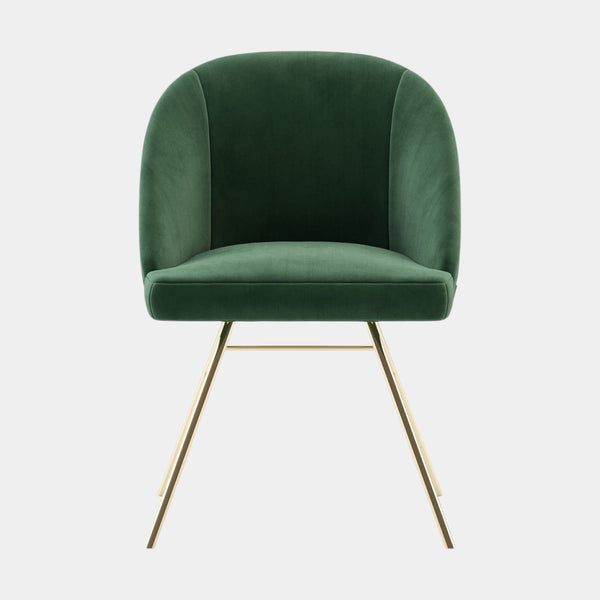 Armané Velvet Dining Chair with Golden Legs