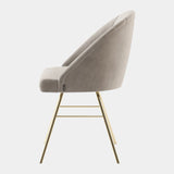 Armané Velvet Dining Chair with Golden Legs
