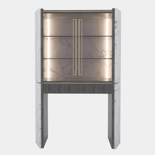 Arnault Marble Bar Cabinet with Lighting