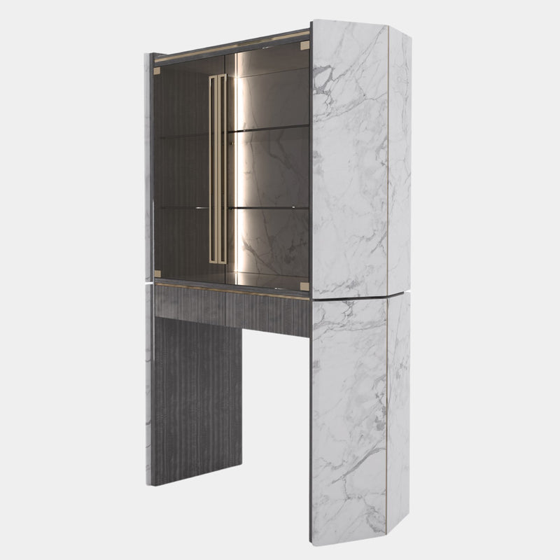 Arnault Marble Bar Cabinet with Lighting