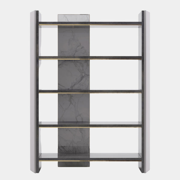 Arnault Marble Bookcase with Illuminated Back