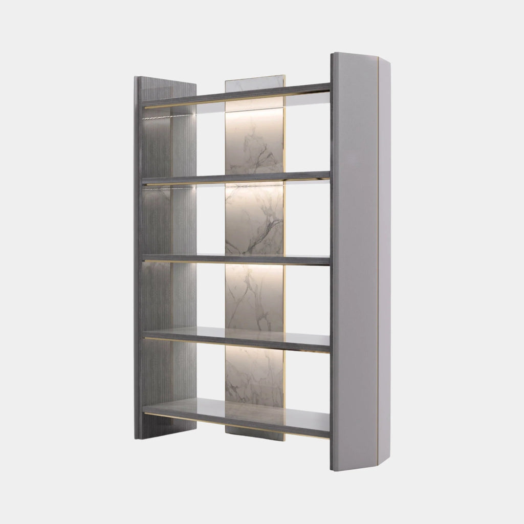 Arnault Marble Bookcase with Illuminated Back | Touched Interiors