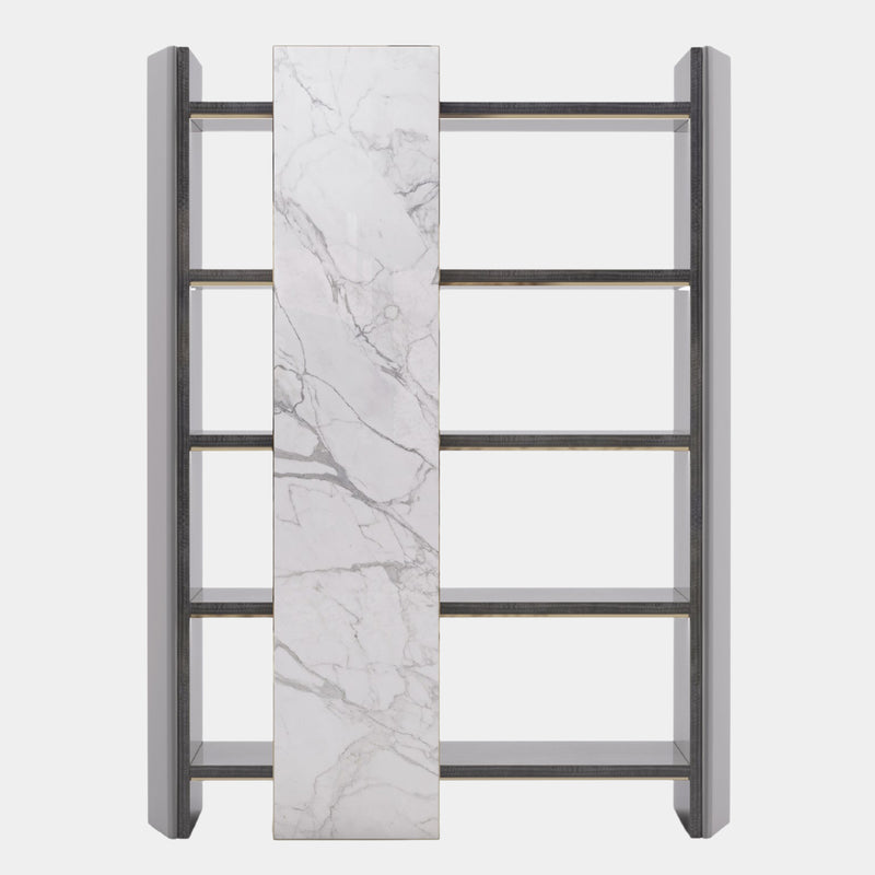 Arnault Marble Bookcase with Illuminated Back