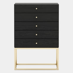 Asuras Black Ash Tallboy with Golden Legs