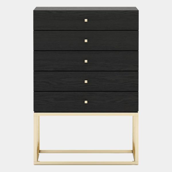 Asuras Black Ash Tallboy with Golden Legs
