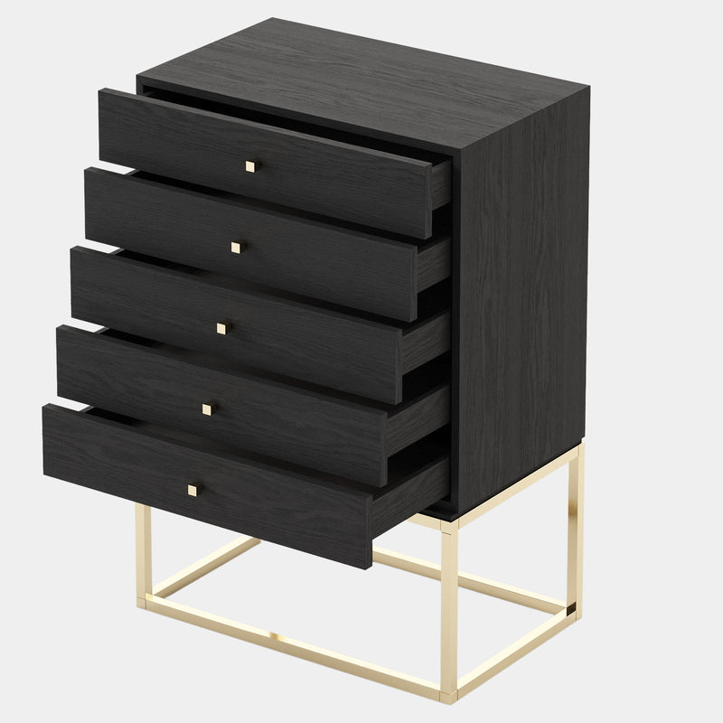 Asuras Black Ash Tallboy with Golden Legs