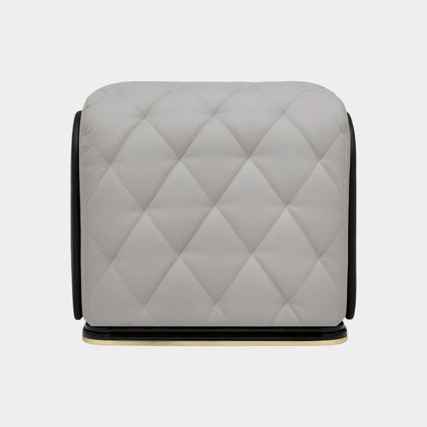 Atherton Luxury Polished Brass & Leather Stool