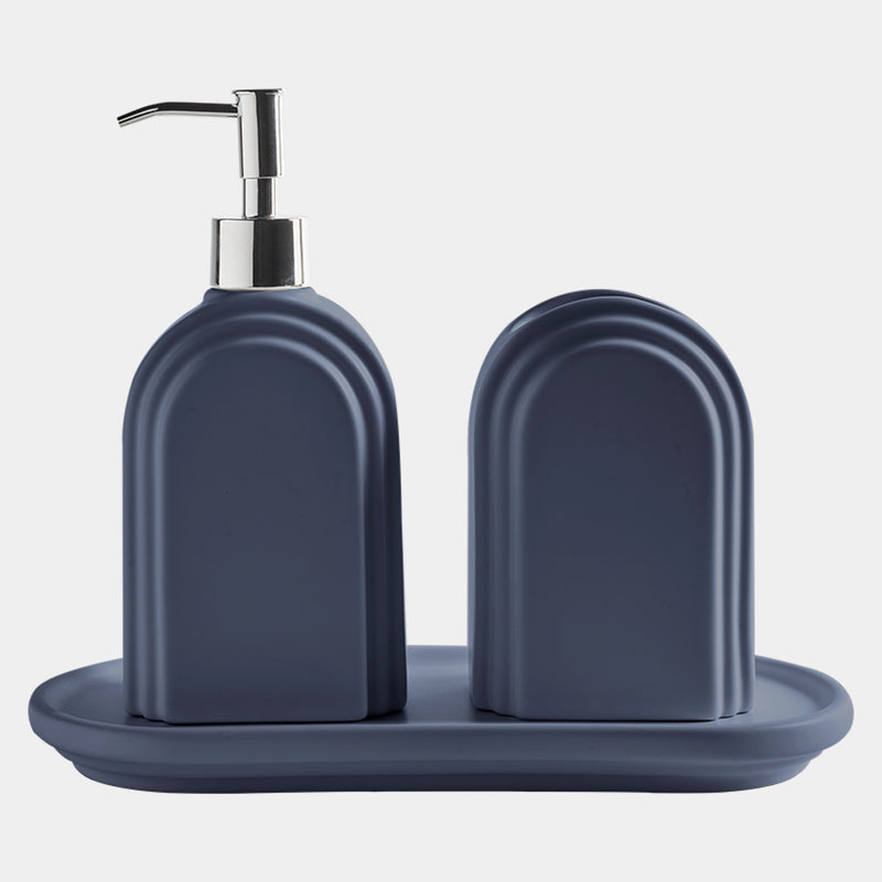 Avalon Bathroom Set Navy with Silver Pump
