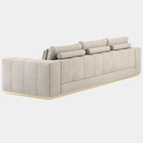 Azevedo Sofa with Golden Metal Base