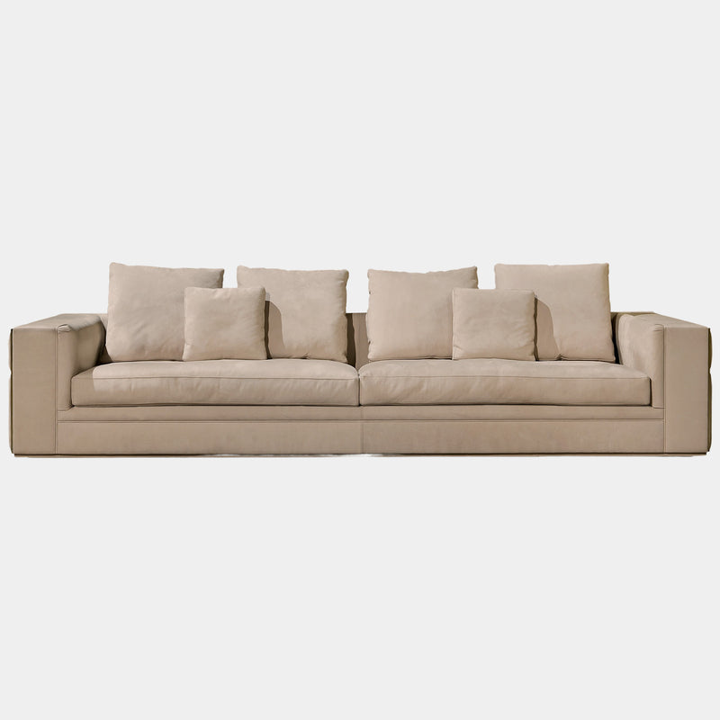 Visionnaire Babylon Sofa: Modern luxury sectional sofa featuring geometric gold metal detailing and plush cushions with Memory Foam®.