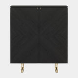 Balotelli Wooden Storage Cabinet with Golden Metal Legs