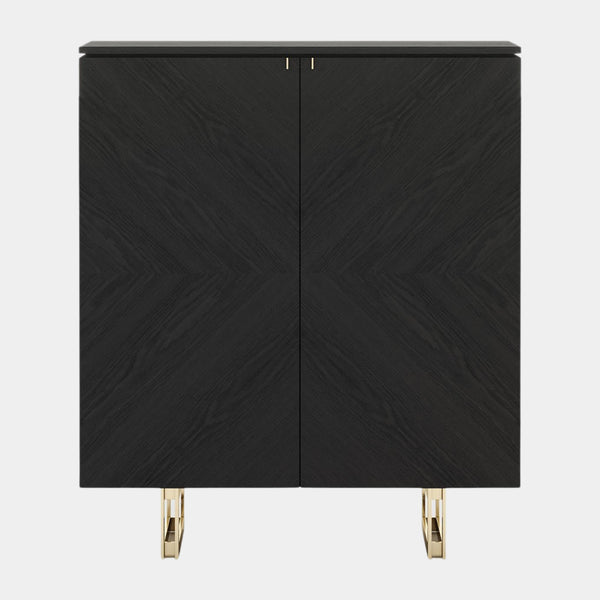 Balotelli Wooden Storage Cabinet with Golden Metal Legs