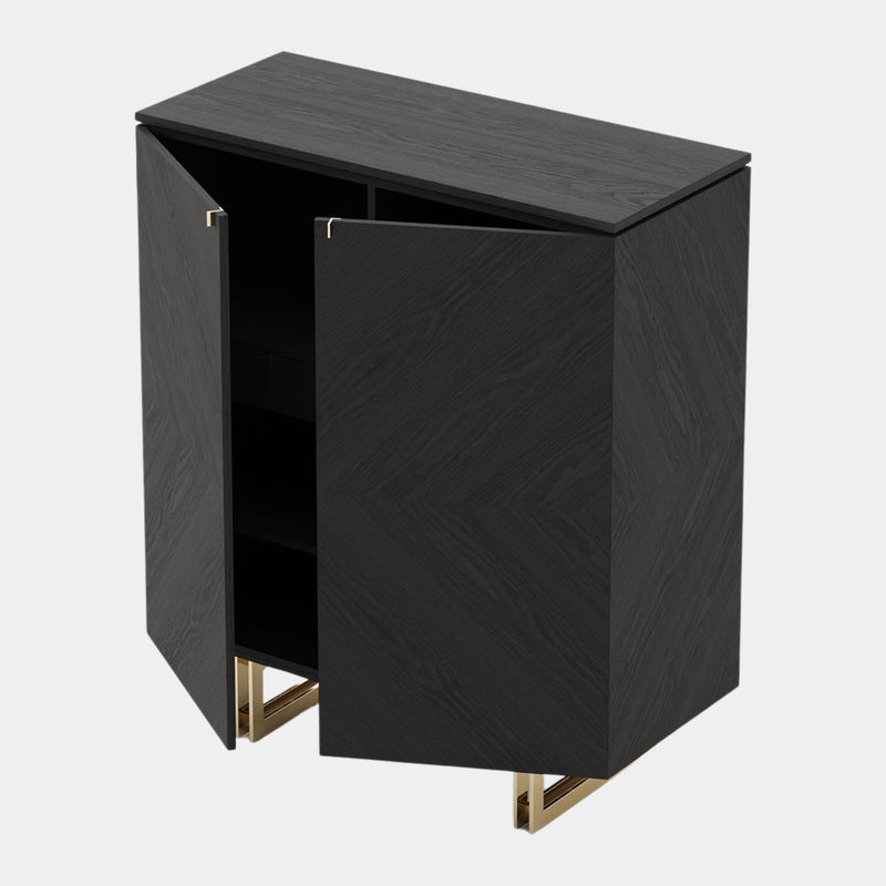 Balotelli Wooden Storage Cabinet with Golden Metal Legs