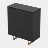 Balotelli Wooden Storage Cabinet with Golden Metal Legs