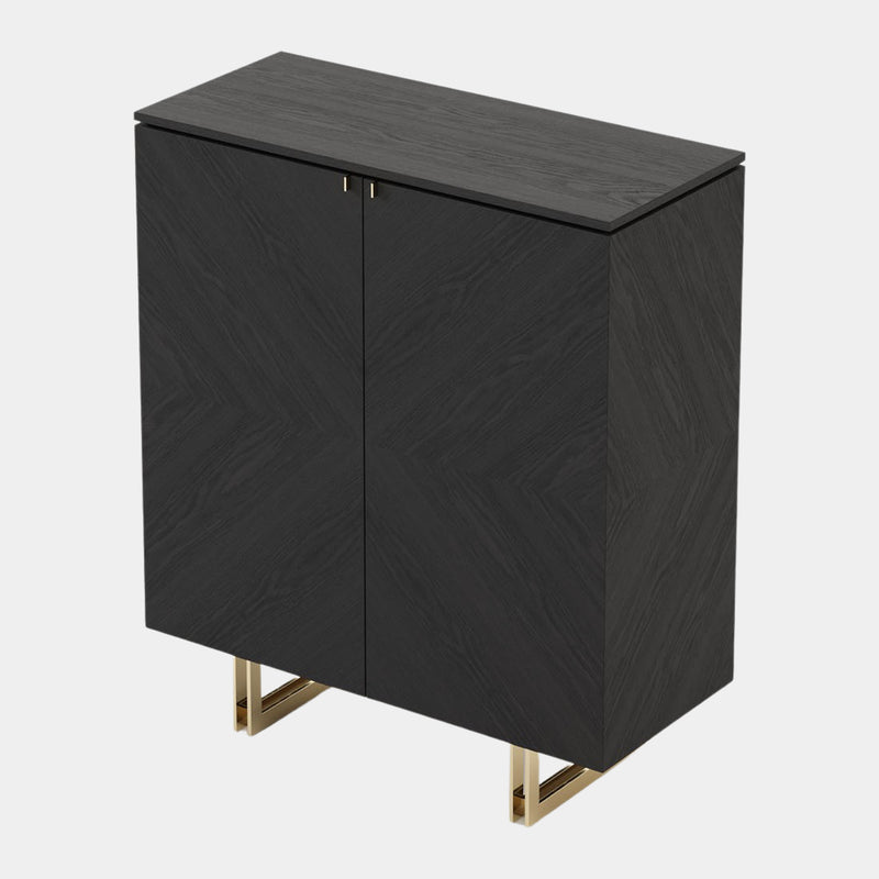 Balotelli Wooden Storage Cabinet with Golden Metal Legs