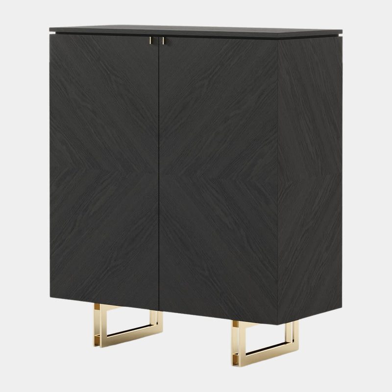 Balotelli Wooden Storage Cabinet with Golden Metal Legs