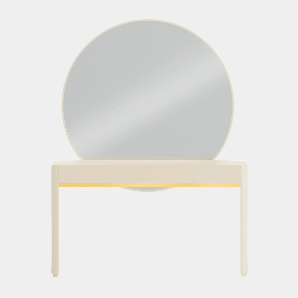 Barbey Dressing Table with Large Circular Mirror Touched Interiors