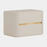 Barbey Luxury Bedside Table with Golden Detailing