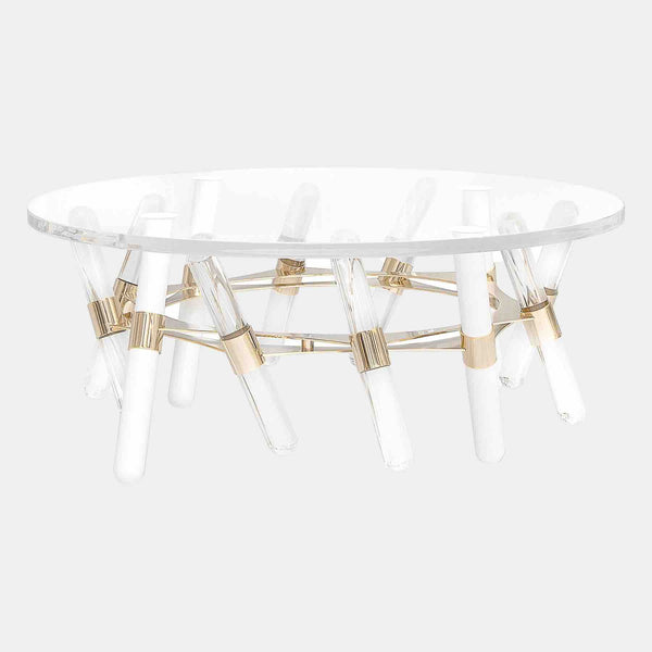 Miami Clear Outdoor Coffee Table with Golden Details