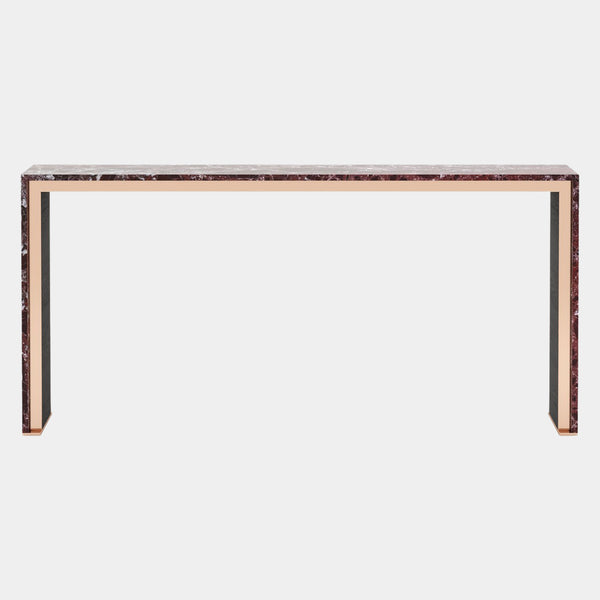 Beleza Rosso Levanto Marble Console Table