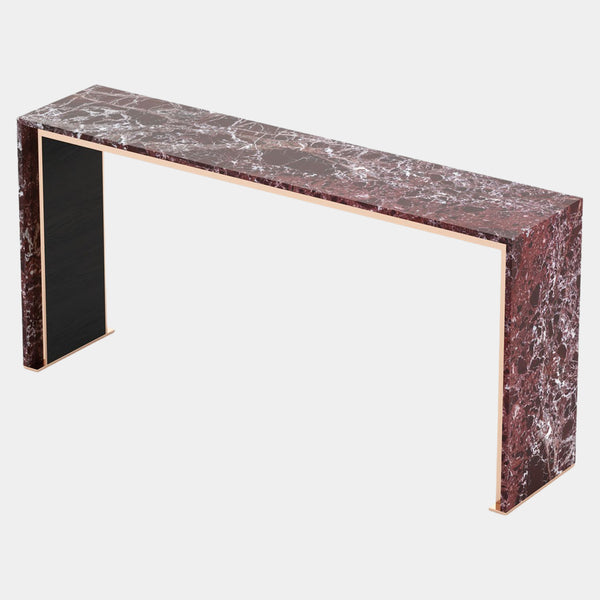 Beleza Rosso Levanto Marble Console Table