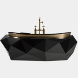 Beveled Black & Gold Luxury Bathtub