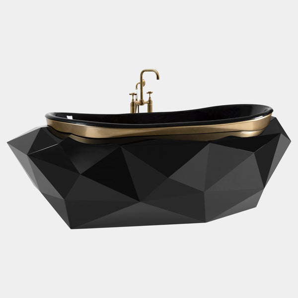 Beveled Black & Gold Luxury Bathtub