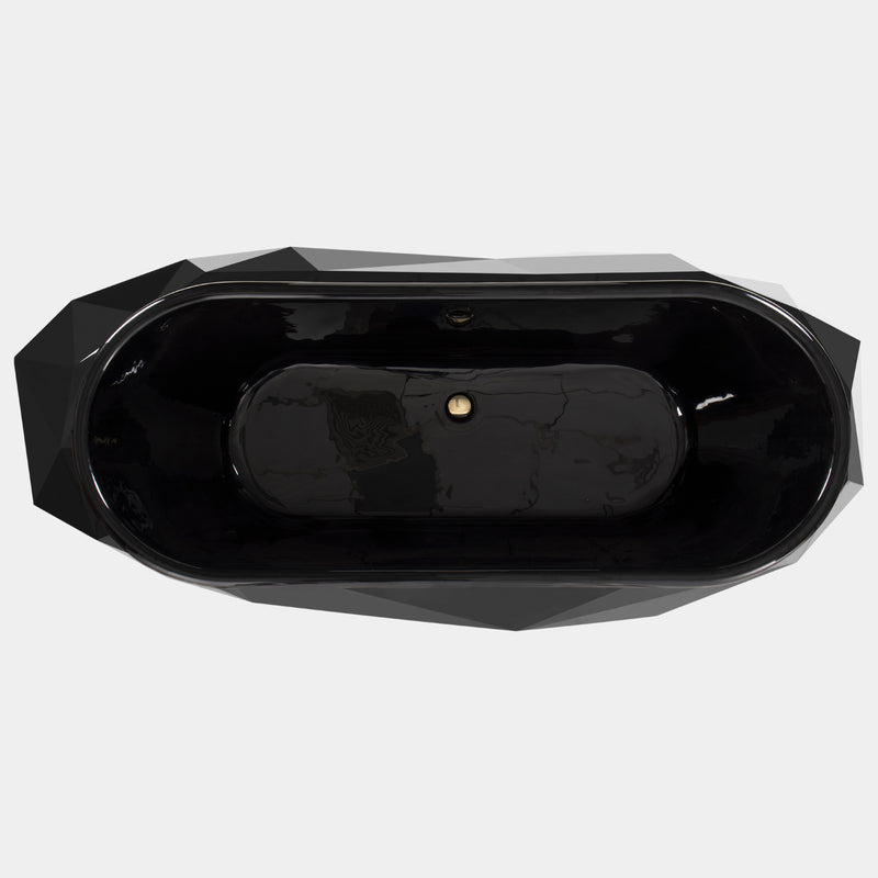 Beveled Black & Gold Luxury Bathtub