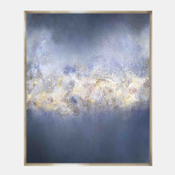 Bisad Hand-Painted Luxury Blue & Gold Artwork