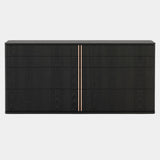 Black Ash Luxury Chest of Drawers with Copper Taping