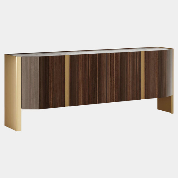 The Private Label Moneo Sideboard: Carrara Marble & Eucalytus Veneer
