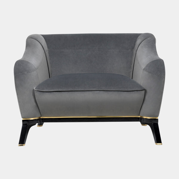 Bosa Grey Velvet Luxury Armchair