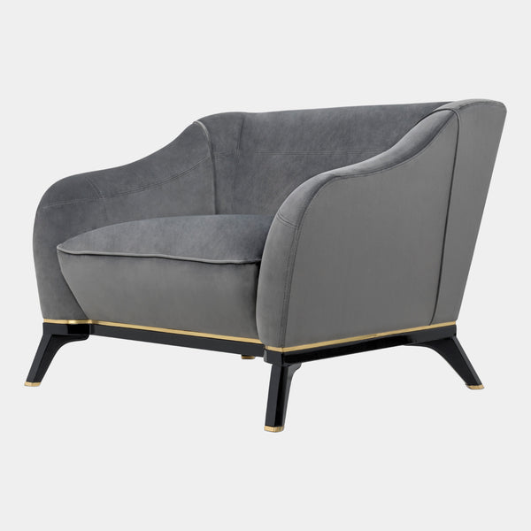 Bosa Grey Velvet Luxury Armchair