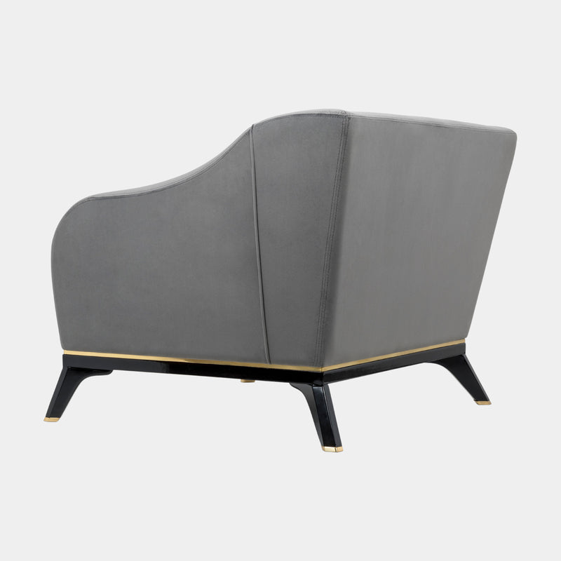 Bosa Grey Velvet Luxury Armchair