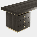 Bracon Luxury Oak & Aged Brass Desk