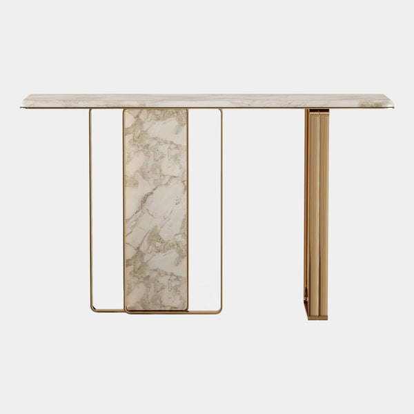 Breeze Carrara Marble Luxury Console Table