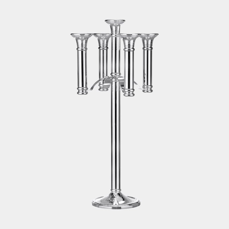 Broadlands Floor Standing Grand Nickel Plated Candelabra