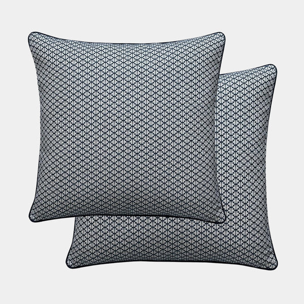 Brook Navy Textured Jacquard Weave Cushion