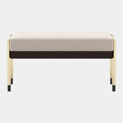 Brown Oak Luxo Bench with Golden Legs