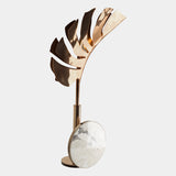 Visionnaire Callia Table Lamp: Modern luxury table lamp featuring a unique leaf-shaped diffuser crafted from laser-cut metal.