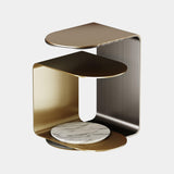 The Private Label Power Side Table Elegant Rare Shape & Carrara Marble