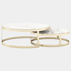 Carrara Polished Marble Coffee Table Cluster