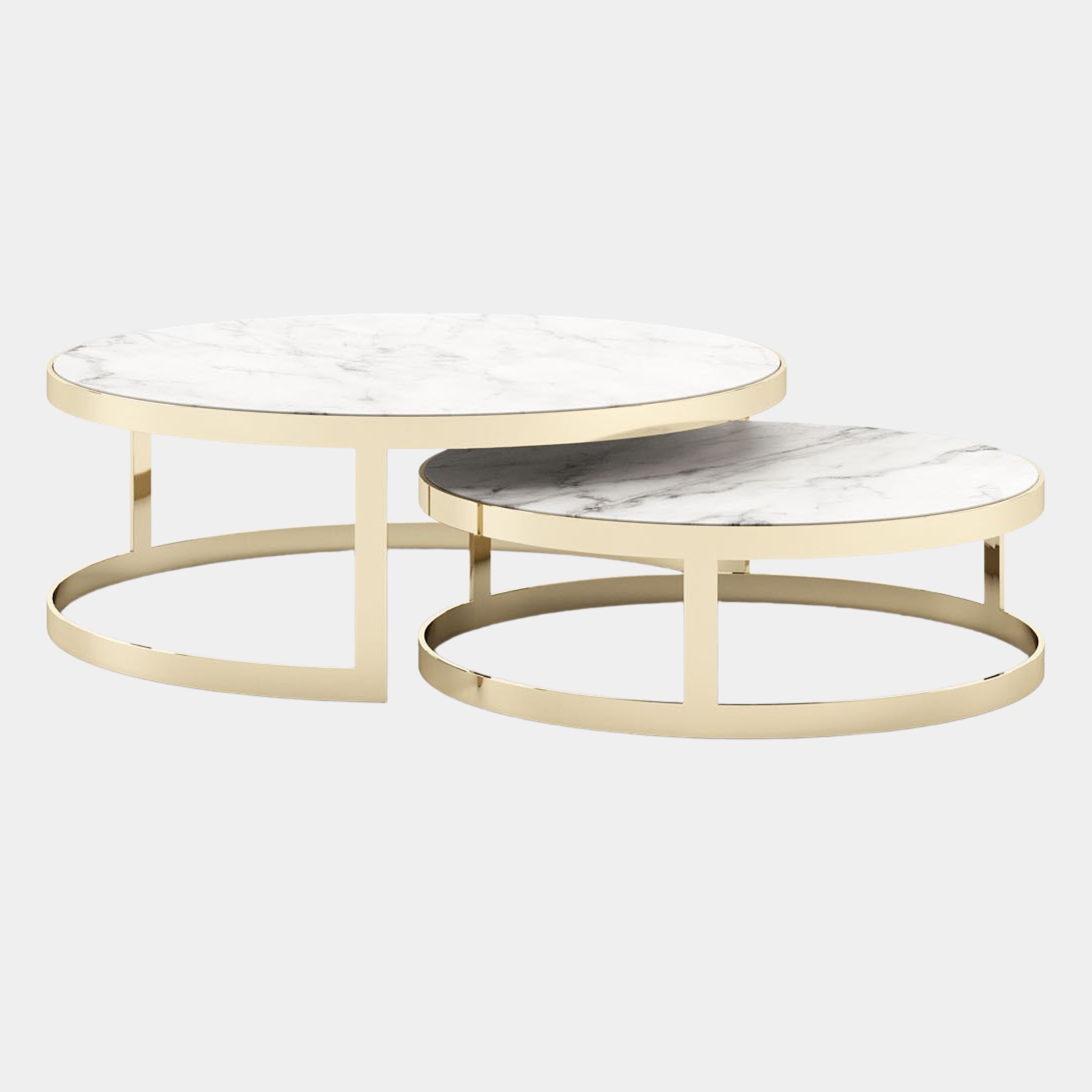 Carrara Polished Marble Coffee Table Cluster Touched Interiors
