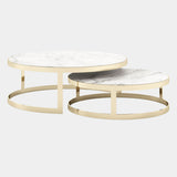 Carrara Polished Marble Coffee Table Cluster